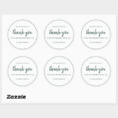 Sticker Rond Dark Green Chic Script Merci pour votre achat (Feuille)