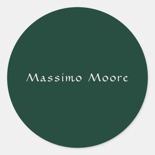 Sticker Rond Dark Green Elegant Casual Own Name Handwriting (Devant)
