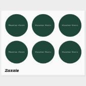 Sticker Rond Dark Green Elegant Casual Own Name Handwriting (Feuille)