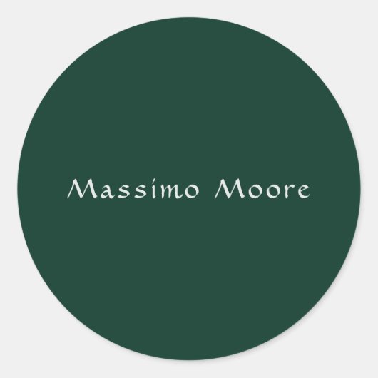 Sticker Rond Dark Green Elegant Casual Own Name Handwriting (Devant)