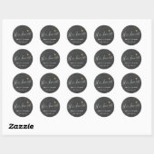 Sticker Rond Dark Grey Sa Faveur De Mariage Favorite (Feuille)