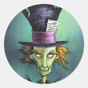 Sticker Rond Dark Mad Hatter d'Alice au pays des merveilles