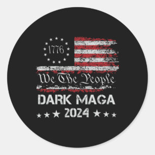 Sticker Rond Dark Mega Trump 2024 Président Vintage des États-U