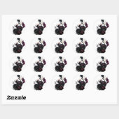 Sticker Rond Dark Moody Romantic Floral Mariage blanc (Feuille)