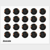 Sticker Rond Dark Moody Romantic Floral Néerlandais Mariage (Feuille)