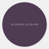 Sticker Rond Dark Purple Minimalist Plain Modern  (Devant)