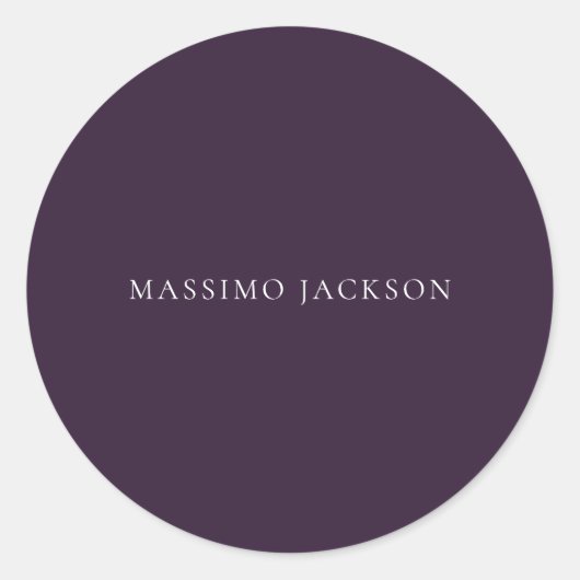 Sticker Rond Dark Purple Minimalist Plain Modern  (Devant)