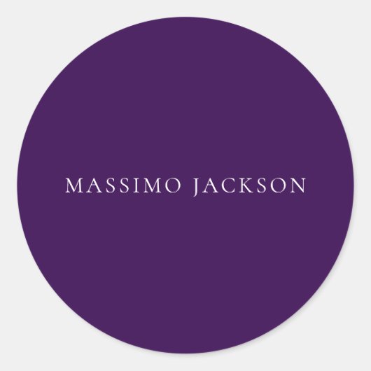 Sticker Rond Dark Purple Minimalist Plain Modern (Devant)