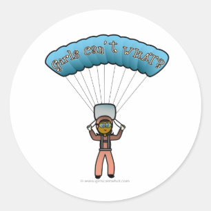 Sticker Rond Dark Woman Sky Diving