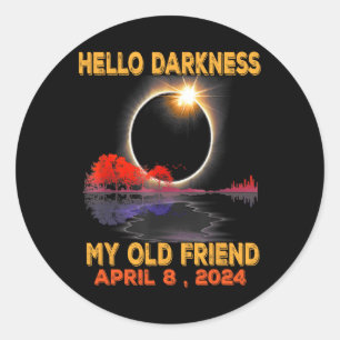 Sticker Rond Darkness My Old Friend Solar Eclipse Avril 089