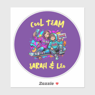 Sticker Rond d'art de graffiti personnalisé pour maman et 