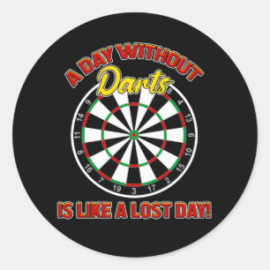 Sticker Rond Dart Design - Une journée sans fléchettes