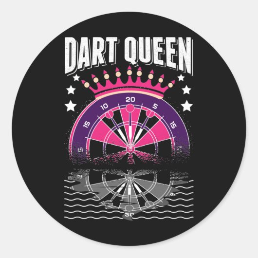 Sticker Rond Dart Queen Arrow Triple Dartboard 180 Drôle fléche (Devant)
