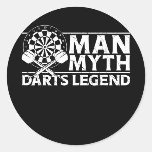 Sticker Rond Darts Board Dad Father Vintage Retro Man Myth