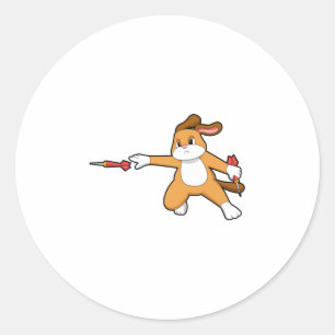 Sticker Rond Darts dog
