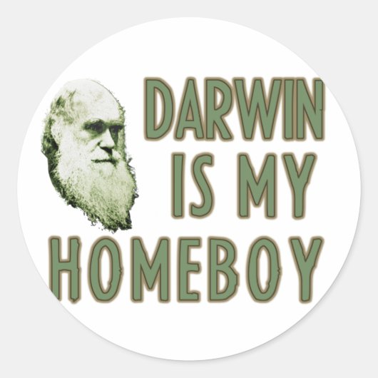 Sticker Rond Darwin est mon garçon (Devant)