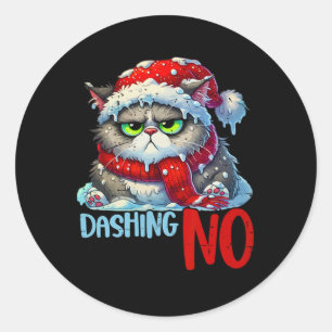Sticker Rond Dashing À Travers Le No Drôle Sarcastique Noël C