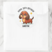 Sticker Rond Dashound mignonne Anniversaire Fête faveurs (Sac)