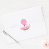 Sticker Rond Date de golf rose (Enveloppe)