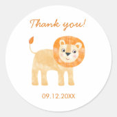 Sticker Rond Date de Merci du lion migre (Devant)