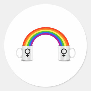 Sticker Rond Date du café irlandais lesbien