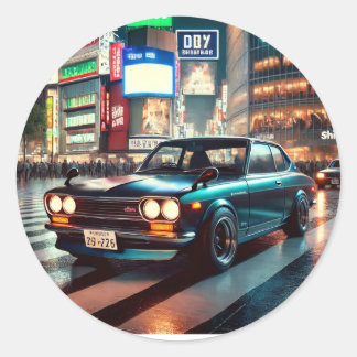 Sticker Rond Datsun 510 nissan shibuya tokyo car japan japanese