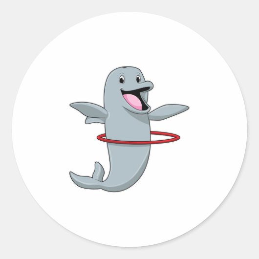 Sticker Rond Dauphin à Endurance entraînement avec pneus Fitnes (Devant)