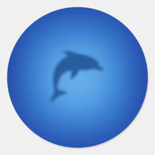 Sticker Rond Dauphin bleu