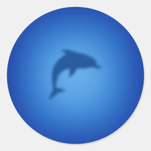 Sticker Rond Dauphin bleu (Devant)
