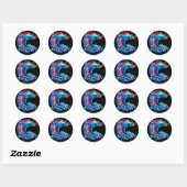 Sticker Rond Dauphin coloré (Feuille)