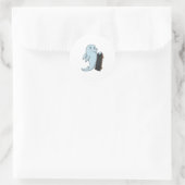 Sticker Rond Dauphin en patinage avec skateboard (Sac)