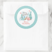 Sticker Rond Dauphin sous la mer Anniversaire (Sac)