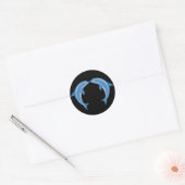 Sticker Rond Dauphins (Enveloppe)