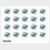 Sticker Rond Dauphins à Dione (Feuille)