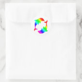 Sticker Rond Dauphins arc-en-ciel (Sac)