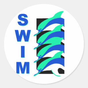 Sticker Rond Dauphins de bain