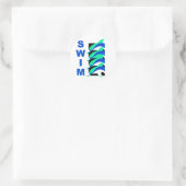 Sticker Rond Dauphins de natation (Sac)