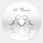 Sticker Rond Dauphins et cœur pour anniversaire de mariage d'ar (Devant)