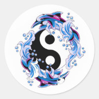 Dauphins frais de Yin Yang de symbole de tatouage