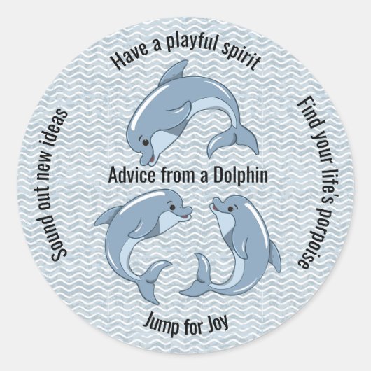 Sticker Rond Dauphins Joueurs Conception (Devant)