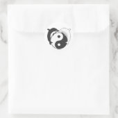 Sticker Rond Dauphins Yin Yang Noir/Blanc (Sac)