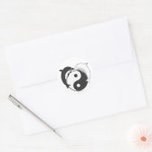 Sticker Rond Dauphins Yin Yang Noir/Blanc (Enveloppe)