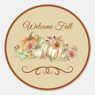Sticker rond d'automne de bienvenue