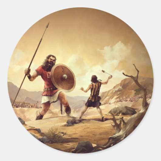 Sticker Rond David et Goliath (Devant)