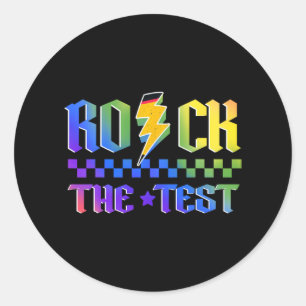 Sticker Rond Day Rock The Test Motivational Testing Enseignants