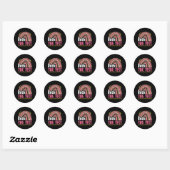 Sticker Rond Day Rock The Test Teacher Test Day Rainbow Leop (Feuille)