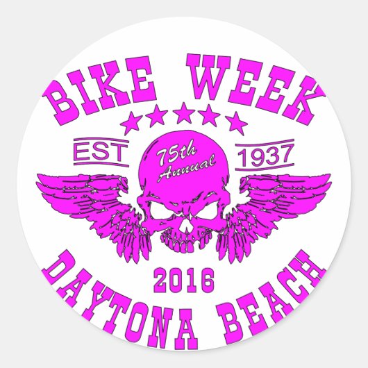 Sticker Rond Daytona Beach Bike Week 2016 (Devant)