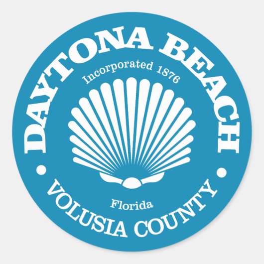 Sticker Rond Daytona Beach (coquillage) (Devant)