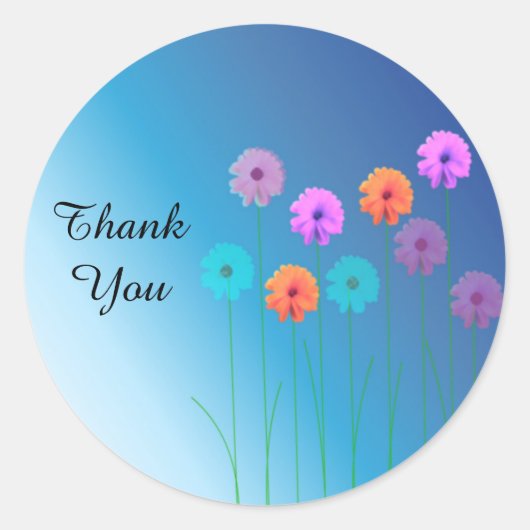 Sticker Rond Dazzling Daisies Merci (Devant)
