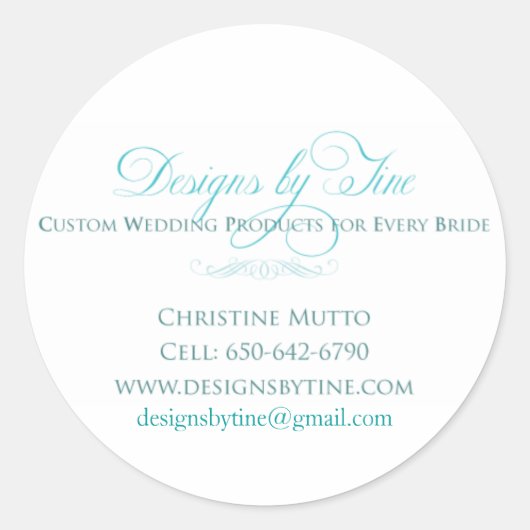 Sticker Rond DBT_Biz_Card_1, designsbytine@gmail.com (Devant)
